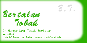 bertalan tobak business card